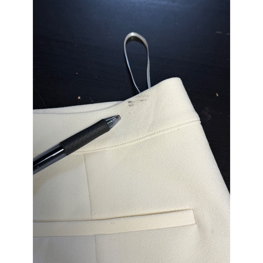 Safiyaa Ivory High Rise Flare Crepe Trousers Pants White‎ US 8 UK 12 FR 40 - Picture 5 of 10